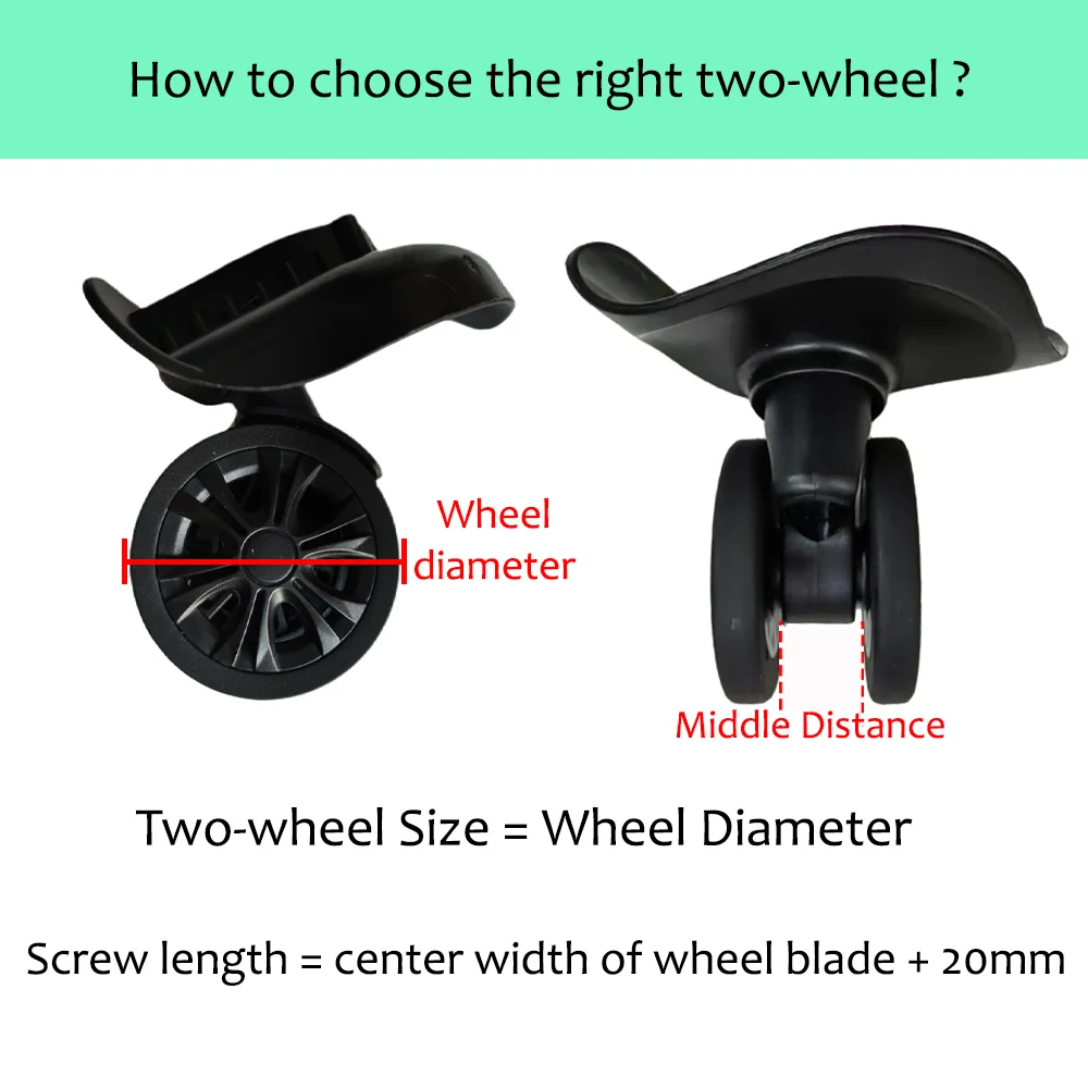 For LBJ B148LK Universal Wheel Trolley Case Wheel Replacement Luggage Maintenance Pulley Sliding Casters Slient Wear-resistant
