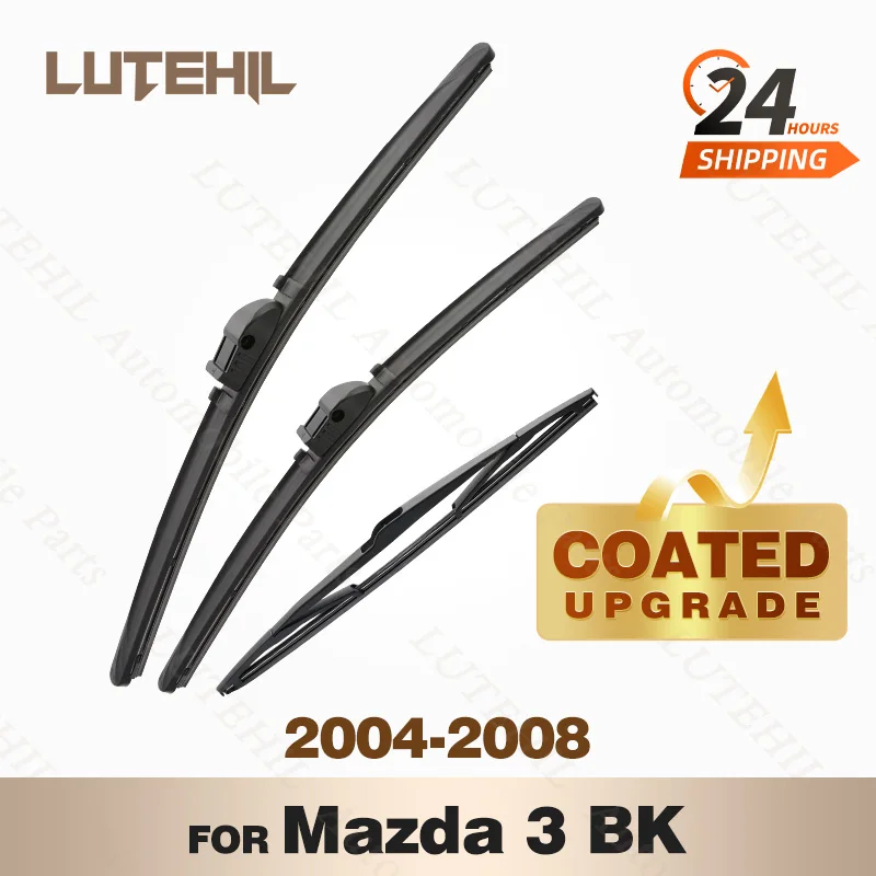 

LUTEHIL's Silicone Front & Rear Wiper Set For Mazda 3 BK 2004 - 2008 2005 2006 2007 coated windshield wiper blade 21"+19"+14"