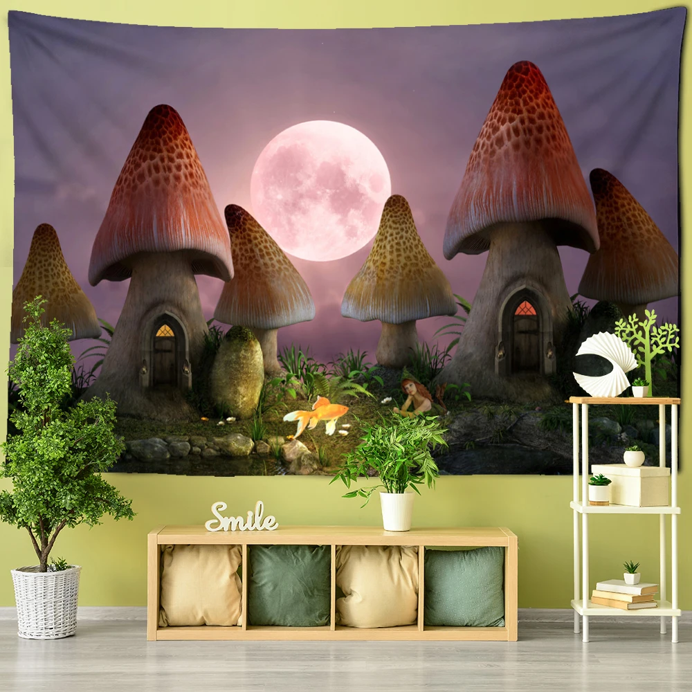 

Mushroom Tapestry Psychedelic Wall Hanging Art Covering Hippie Home Decor