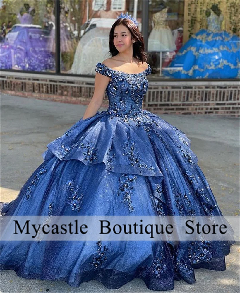 

New Off-Shoulder Quinceañera Dresses 2023 Crystal Beaded Quinceanera Dress Beaded Appliques Sweet 16 Dress Birthday Gowns