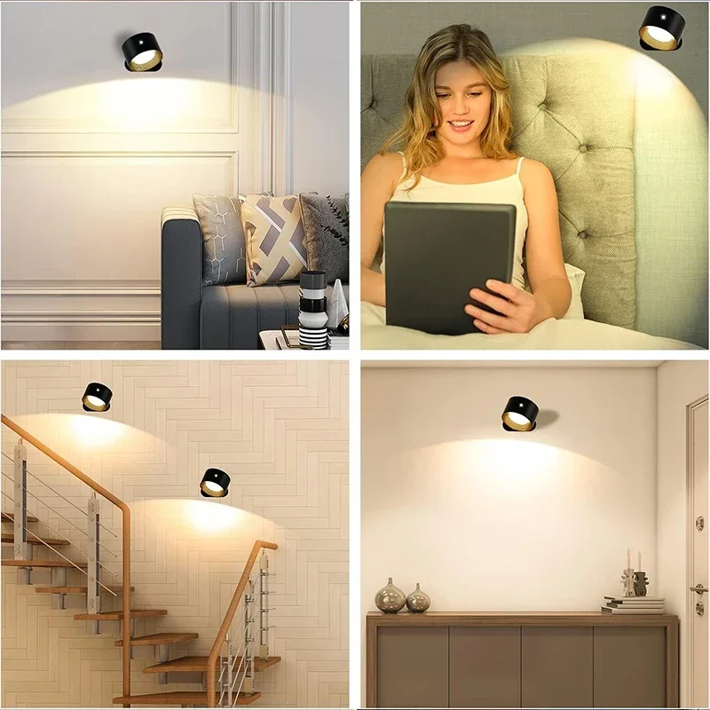 LED Wall Sconces, Mounted Lamps with Rechargeable Battery Operated Dim 3 Brightness Removable Charging 360°Rotate Magnetic Ball