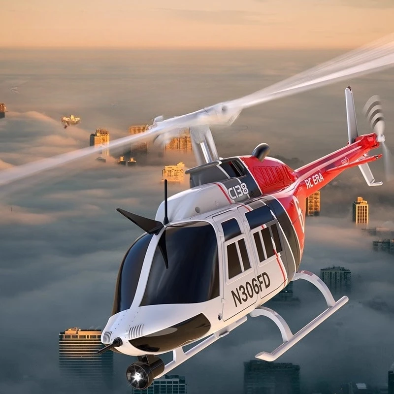 Remote Control Helicopter Remote Control Airplane Rc Era Bell Two Hundred And Six C138 Simulation Double Blade Propeller Single Rotor No Ailerons Model