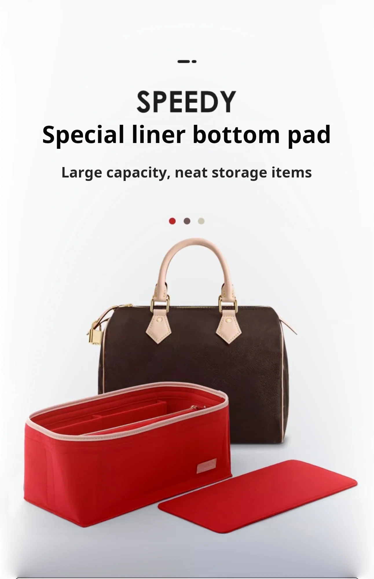 Purse Organizer insert for LV speedy25 30 35,tote Bag Organizer,Bag Divider,Felt Organizer Insert,with Zipper Pocke tBag in Bag