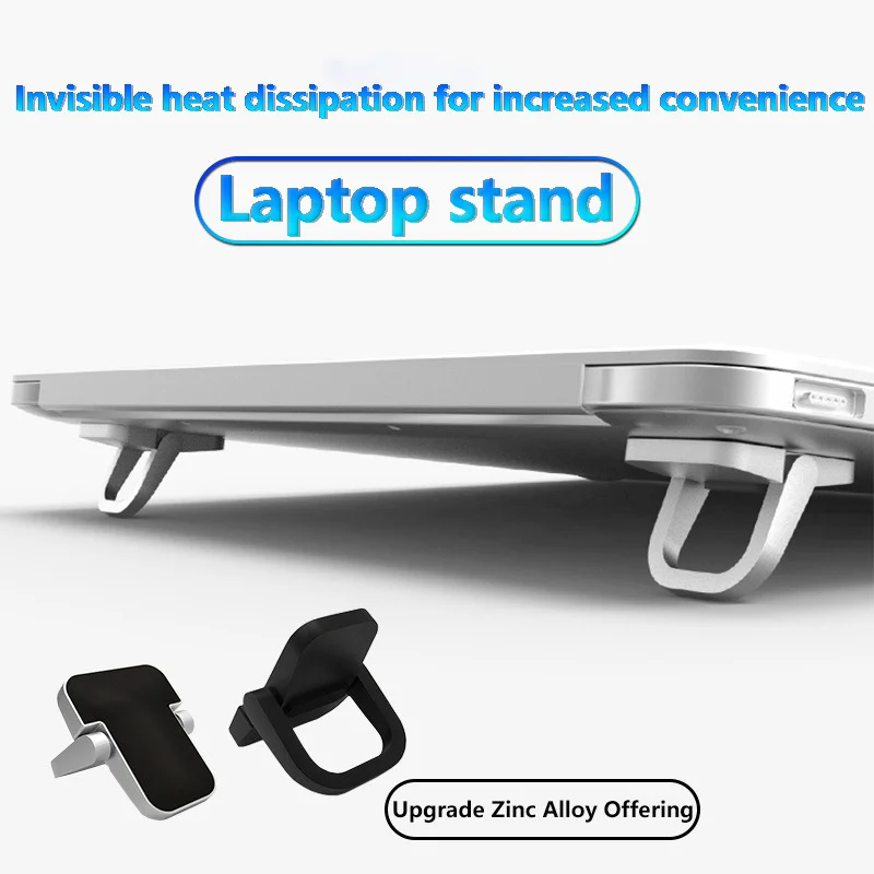 2pcs 접이식 노트북 스탠드 알루미늄 합금 미끄럼 방지 냉각 홀더 HP Dell Lenovo 용 보이지 않는 범용 노트북 브래킷