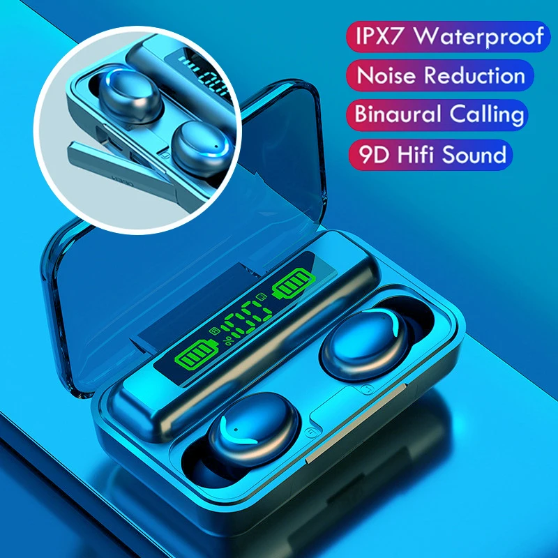 Earphone F9 TWS Wireless Headphones Bluetooth Headsets In-Ear Earbuds Handsfree Binaural Call Headset for Xiaomi with Microphone |
