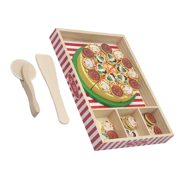 Melissa and Doug Wooden Pizza Party Pretend Play Toy for Fine