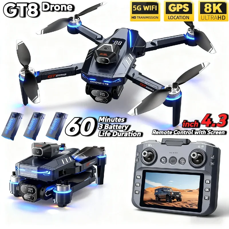 Drone LSRC GT8 8K GPS 5G WiFi FPV Moteur Brushless Caméra Double