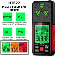 HT627 EMF Meter Professional Electromagnetic Field Radiation Detector Handheld Radio Frequency Warn Meter 3-Colors Backlight 1