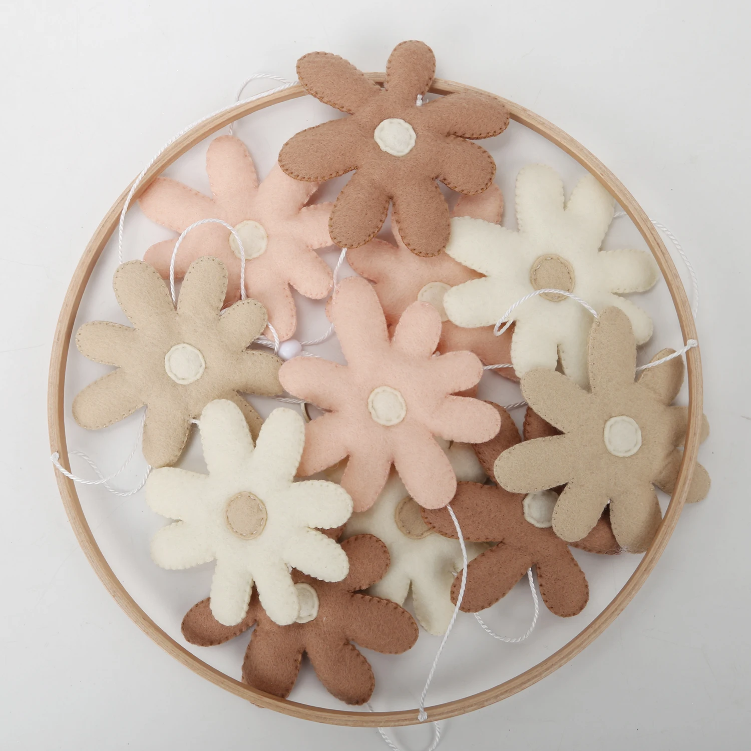 Crib Bedding Set For Girls Rose Flower Baby Crib Mobile Felt Rose