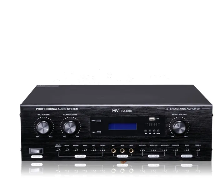 

Hivi HA-8300 Bluetooth USB Karaoke Fixed Resistance Household Karaoke Conference Stage Power Amplifier 250W * 2