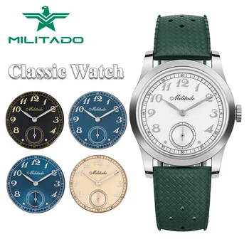 Militado 클래식 모던 쿼츠 시계, VD78 무브먼트 시계, 10Bar 방수, 316L 솔리드 스테인리스 스틸 시계, 36mm 패션