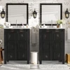 48" Vintage Style Small Bathroom Vanity Combo With Double Vanities (separate), Double Ceramic Sinks, Storage Shelf Amd Soft Clos 2