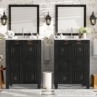 48" Vintage Style Small Bathroom Vanity Combo With Double Vanities (separate), Double Ceramic Sinks, Storage Shelf Amd Soft Clos 2