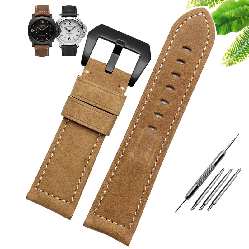 Premium Crazy Horse Leather Watch Band - Genuine Leather Strap