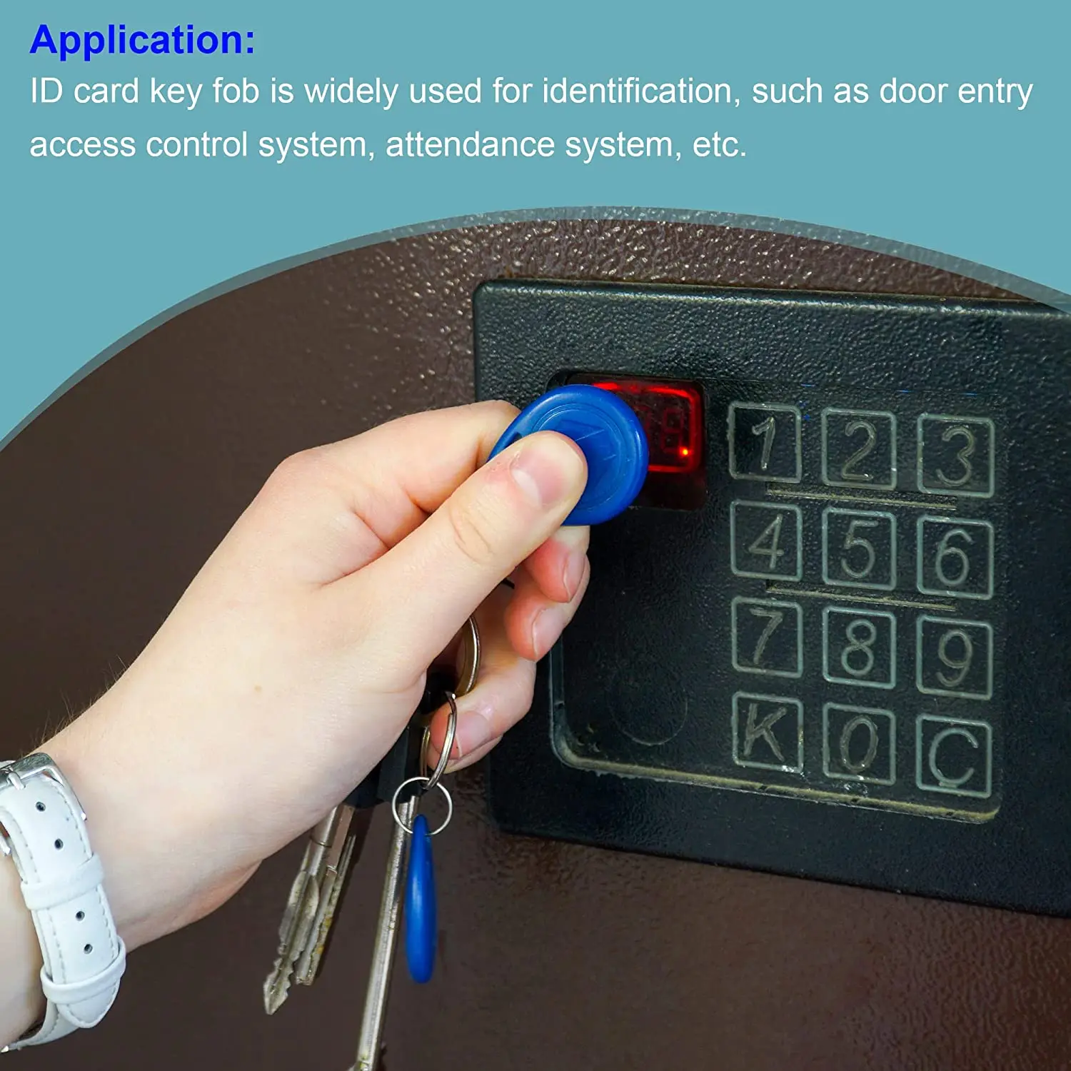 12-Piece Multi-Color RFID Keyfob Set with Rewritable Functionality