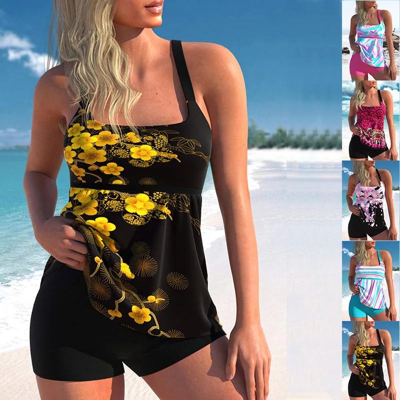 

2023 женский пляжный купальник, модный принт, танкини, модный сексуальный купальник, купальник, комплект бикини, летний купальник, комплект из двух предметов