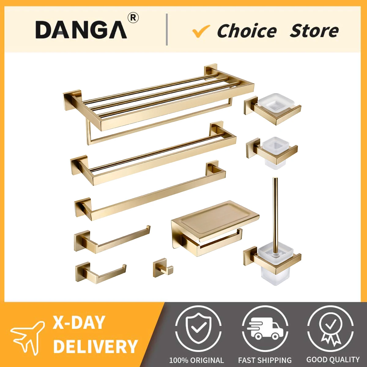Gold Brushed Wall Mount Stainless Steel Clothe Hook Toilet Paper Holder Towel Bar Bathroom Decoration Accessories toilet paper holder towel hook bathroom hardware set bathroom hardware accessories