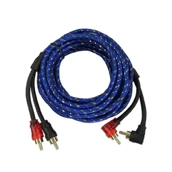 Premium Pure Copper Audio Cable for Car Subwoofer Amplifier System - 2RCA to 2RCA Signal Wire (Available in Various Lengths) (5 meters)