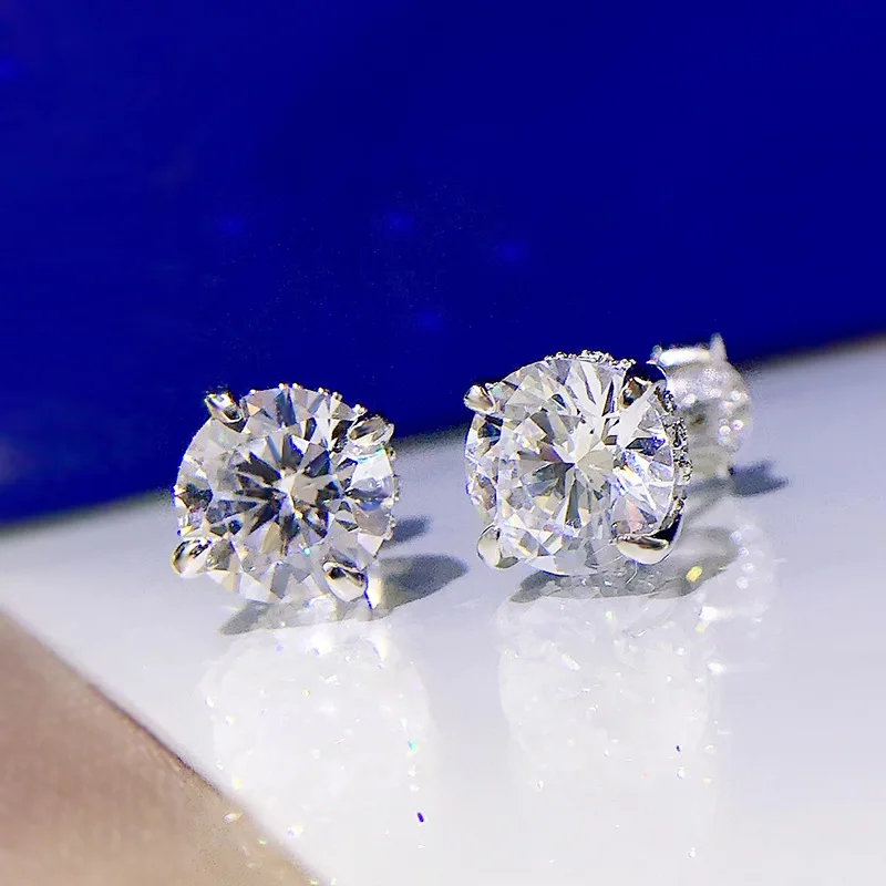 

Женские серьги-гвоздики из серебра 100% пробы, 7 х7 мм