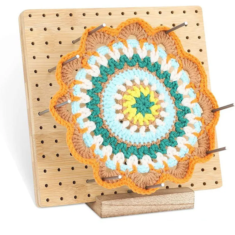 Wooden Crochet Blocking Board – Bamboo Knitting Kit for Granny Squares 6