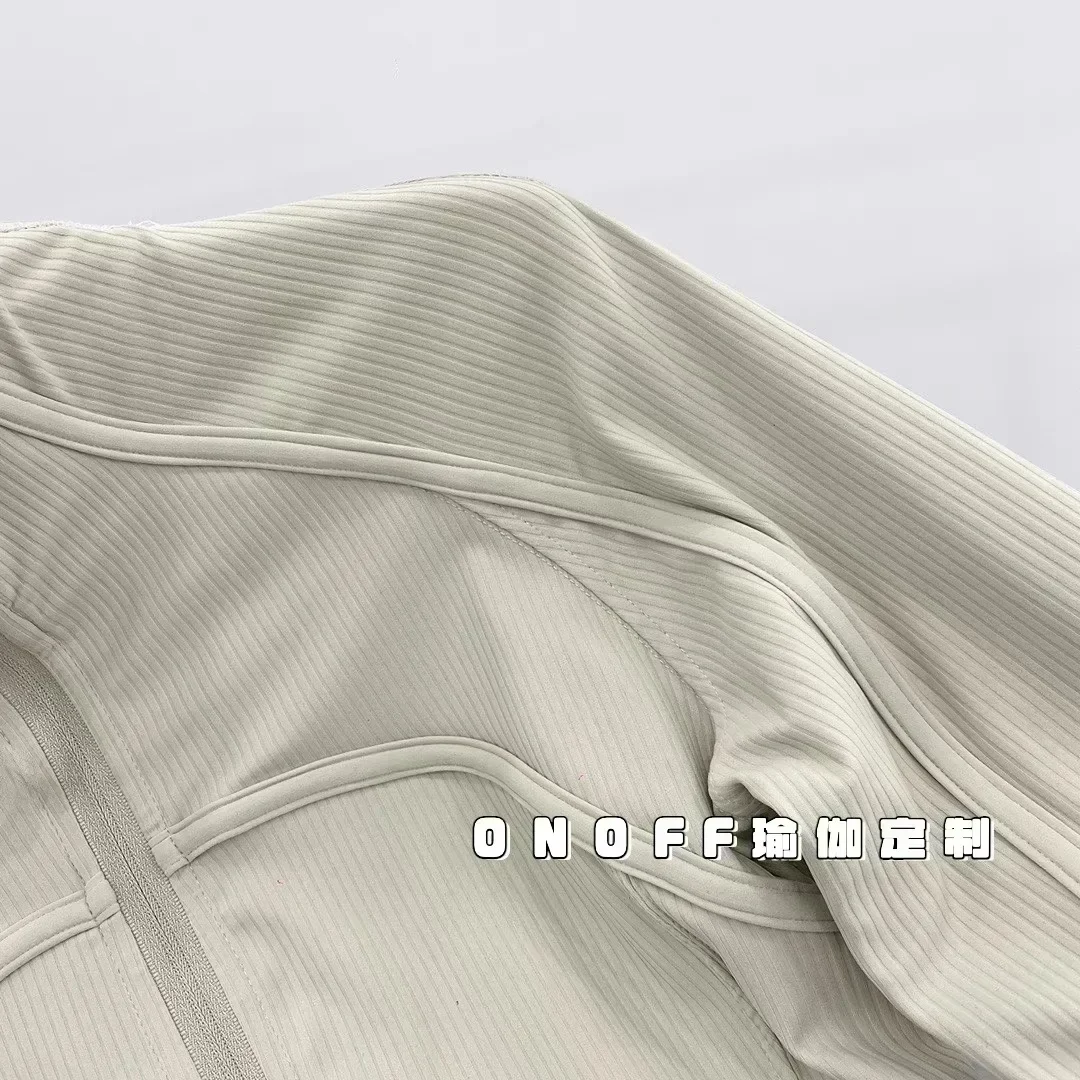 Lemon Women Ribbed Cropped Define Stand Neck Jacket Lightweight Breathable High Elastic Tight Sport Coat Outdoor Fitness Top