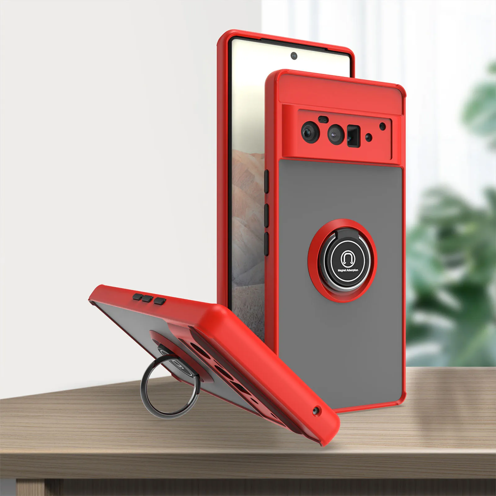 Ring Phone Case For Google Pixel 7 Pro Soft Tpu And Hard Pc Smartphone