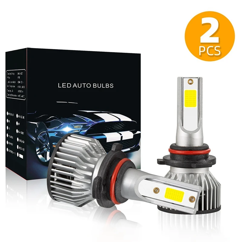9005 9006 HB3 HB4 콤보 LED 헤드라이트 전구 키트, 하이 및 로우 빔 전구 6000K, 2 쌍