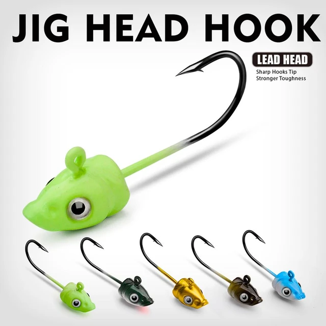 5pcs/pack Jig Head Hooks Lure Hooks 3.5g 5g 7g Fishing Hooks Soft