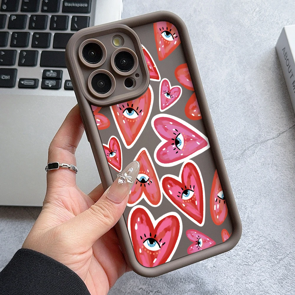 Turkish Blue Evil Eye Protective Phone Case with Lens Cover