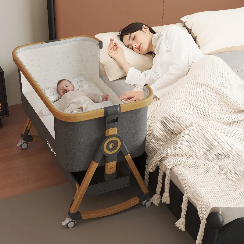 Marobaby Dream Home Movable Portable Baby Crib Foldable Newborn Cradle Splicing Bed Multi-Functional Infant Bed S24e26fc5ec0045eba296646469113945c
