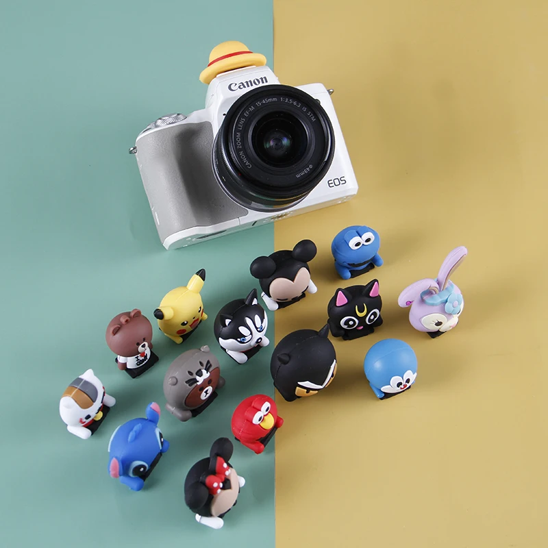 Hot Shoe Cover Cartoon Anti-Dust Cap for Sony Fujifilm Canon Nikon Leica Camera Cartoon Style Camera Accessories Cold Shoe Cover