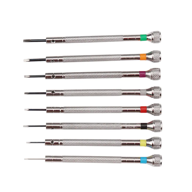 Screwdriver Set High Carbon Steel 0.6mm-2.0mm Precision Watchmakers Watch Glasses Flat Blade Small Accessories Repair
