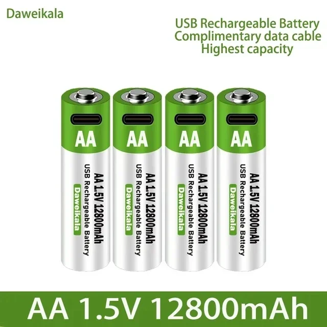 Rechargeable lithium batteries 1.5V AA 12800 mAh for remote control mouse electric toy