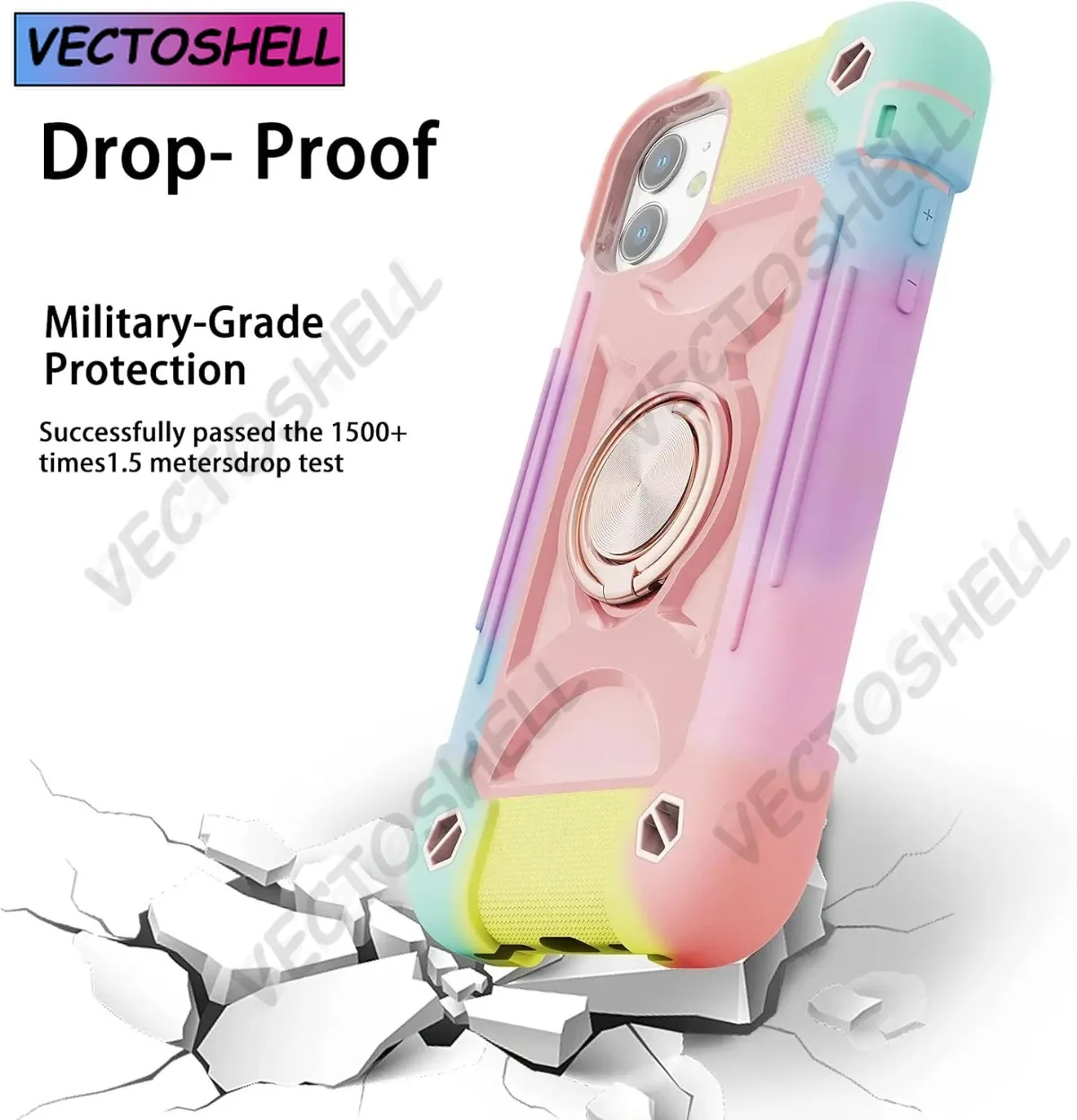 Luxury Heavy Duty Ring Holder Lanyard Phone Case - Armor Cover