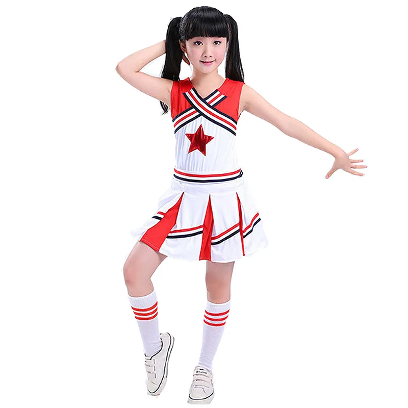 Cheerleading Costume Kids Girls Children Competition Cheerleaders School Team Uniform Class Suit For Child Dancing Costumes