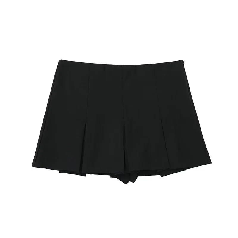 2025 New High Waisted Pleated Skirt Women Fashion Streetwear Side Zipper Mini Skirts Woman Casual All-Match Basic A-Line Skirts 4