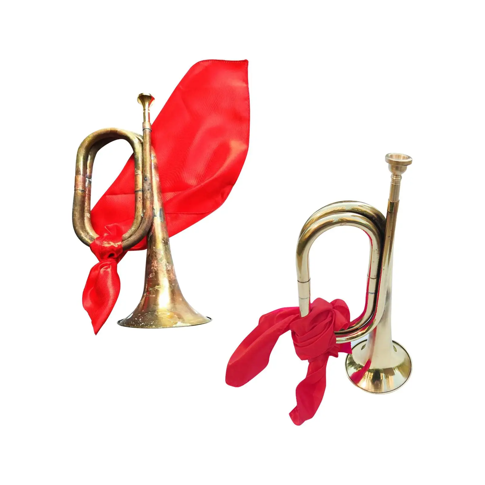 Scouting Trumpet Bugle Classic Music Instrument Blowing Bugle Trumpet Brass Bugle for School Cavalry Band Beginner Kids