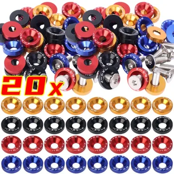 M6 Anodized Aluminum Fender Screw Washers Bolts for Automobile Fender Headlight Bumper Car Modified Fasteners JDM Fender Washers 1