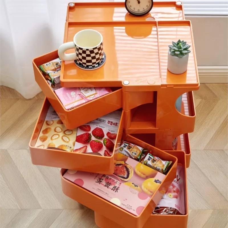 Plastic Storage Cabinet Fabric Drawers Cabinet Wooden Storage Cabinet Warming Poppy Rotating Cabinet Makeup Storage Bedside Table