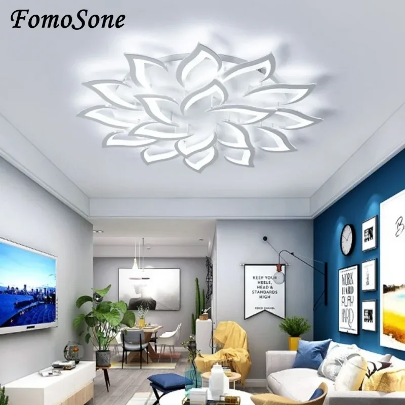 Lily Shaped Creative Ceiling Lights Smart Home Light Living Room Bedroom Study Indoors House Lighting Design Lamps and Lanterns