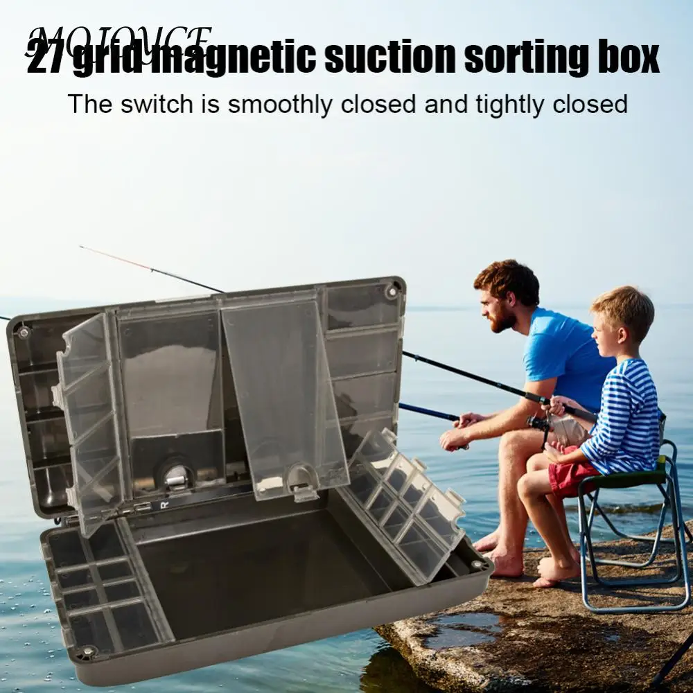 Carp Fishing Organizer Box Portable Fishing Tackle Storage Organizer Magnetic Multipurpose Compartments Gear Accessories