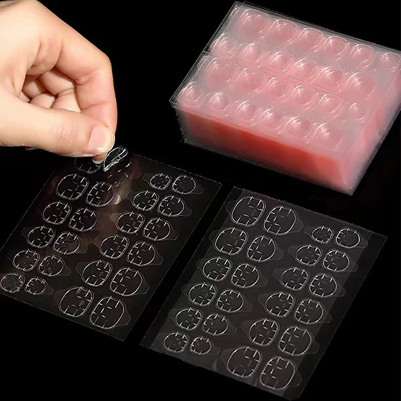 Nail Glue 6*8cm 240Pcs Double Sided False Nail Art Adhesive Tape Glue Sticker DIY Tips Fake Acrylic Manicure Gel Makeup Tool
