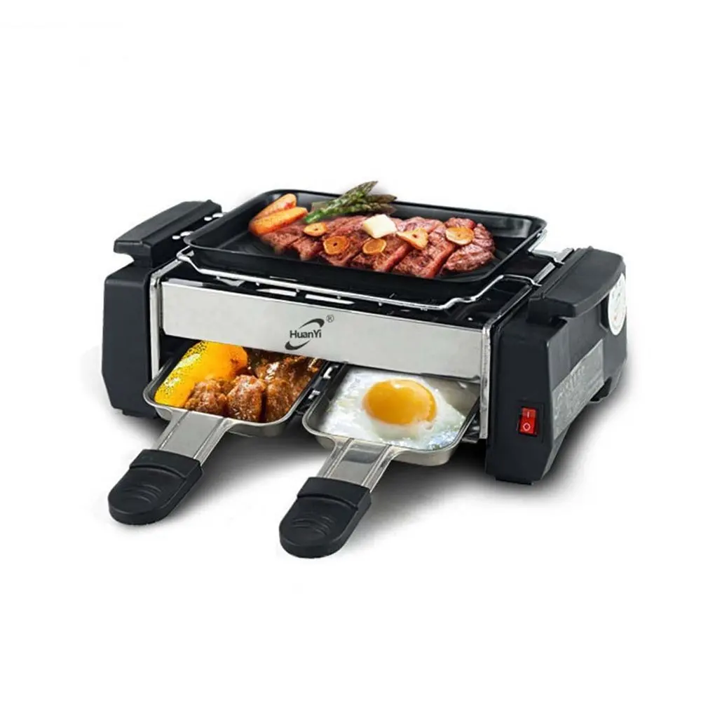 

1000W High Power Non-stick Family Barbecue Electric Raclette Grill Smokeless Grill Raclette Pan Electric Griddle Portable Stove