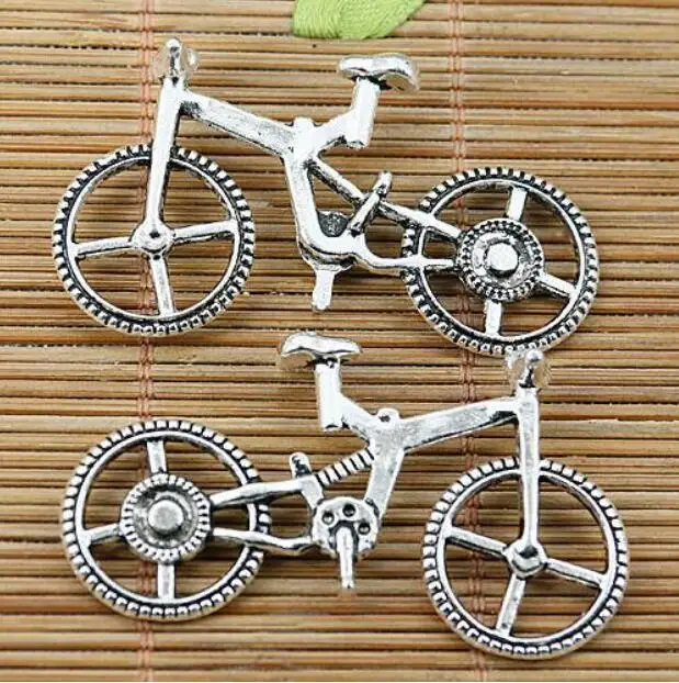 4pcs Tibetan silver nice bicycle charm findings EF2042