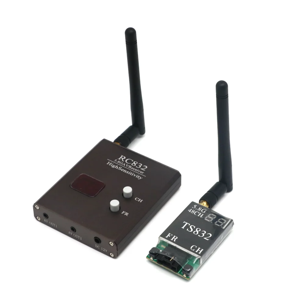 Transmissor Ts832 & Receptor Rc832 48ch 5.8g 600mw 5km Áudio sem Fio Transmissão de Vídeo para Fpv Multicopter Aeronave Quadcopter - Image 2