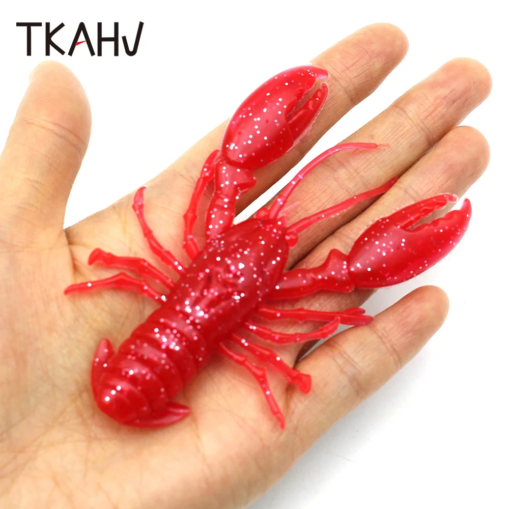 

TKAHV 5 PCS 9cm 12g Artificial Lobster Soft Lure Shrimp Swing Bait Attractive Jig Wobbler Silicone Carp Bass Rig Fishing Tackle