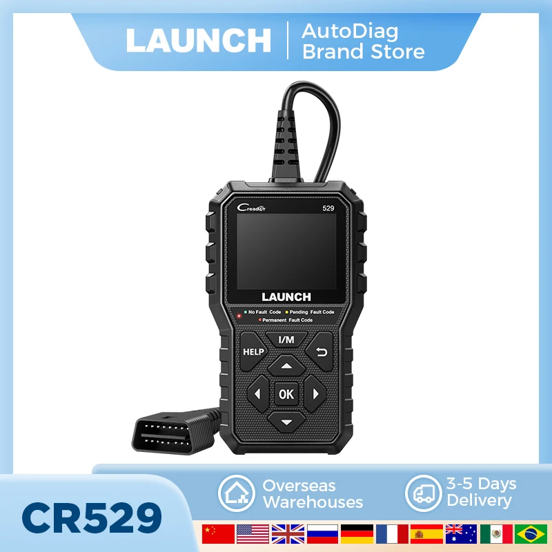 LAUNCH Creader 529 OBD2 Scanner Code Reader CR529 Automotive Diagnostic Tool OBDII Code Reader Fault Code Read OBD2 Scan Tool