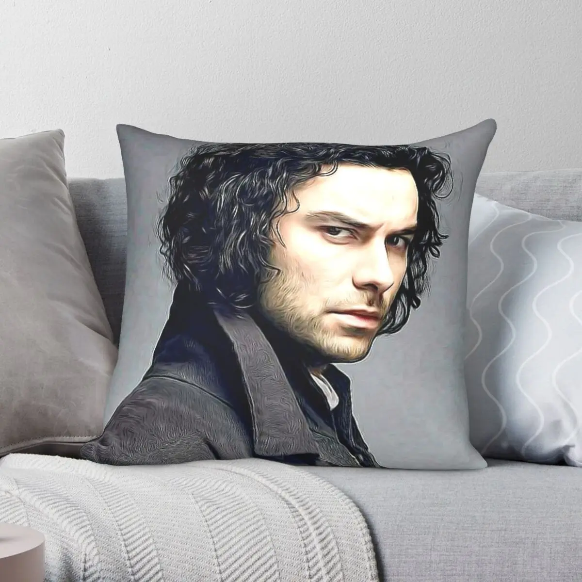

Aidan Turner Square Pillowcase Polyester Linen Velvet Printed Zip Decor Throw Pillow Case Home Cushion Cover