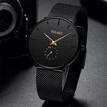 New Mens Ultra ThinMinimalist Quartz Casual Leather Watches Men Watch Male Simple Stainless Steel Mesh Band Clock Reloj Hombre