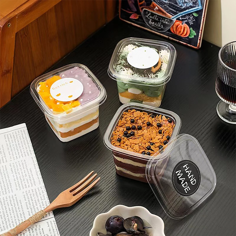 10/25/50 Pcs Transparent Cake Boxes, Disposable Plastic Tiramisu Dessert Cups, Bowls, C... - SKU TCB01937 - UGI Packaging
